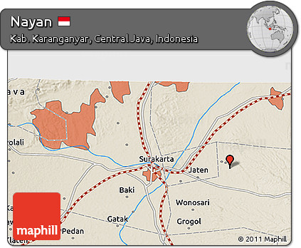 Shaded Relief 3D Map of Nayan