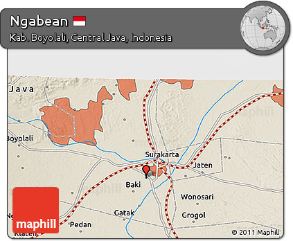 Shaded Relief 3D Map of Ngabean
