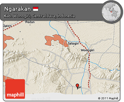 Shaded Relief 3D Map of Ngarakan