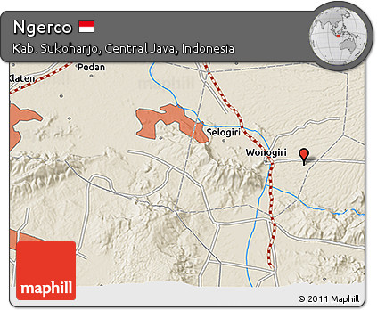 Shaded Relief 3D Map of Ngerco