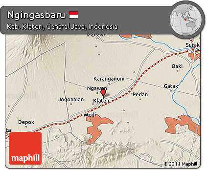 Shaded Relief 3D Map of Ngingasbaru