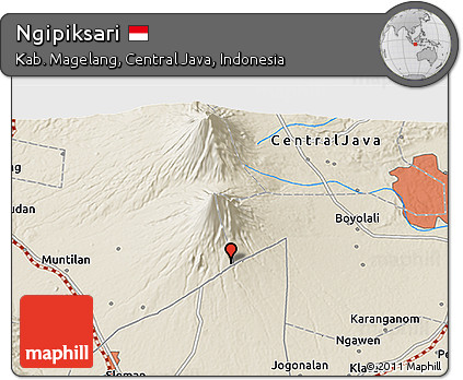 Shaded Relief 3D Map of Ngipiksari