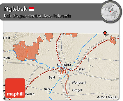 Shaded Relief 3D Map of Nglebak