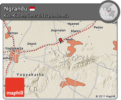 Shaded Relief 3D Map of Ngrandu