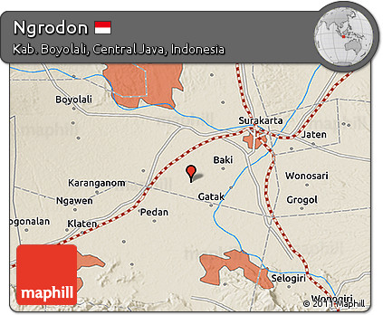 Shaded Relief 3D Map of Ngrodon