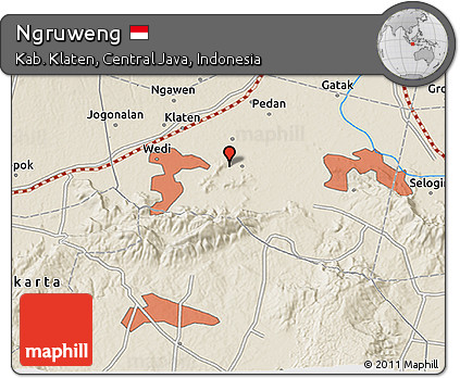 Shaded Relief 3D Map of Ngruweng