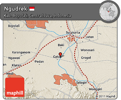 Shaded Relief 3D Map of Ngudrek