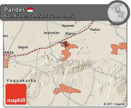 Shaded Relief 3D Map of Pandes