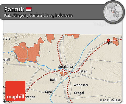 Shaded Relief 3D Map of Pantuk