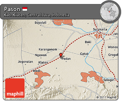 Shaded Relief 3D Map of Pason