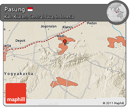 Shaded Relief 3D Map of Pasung