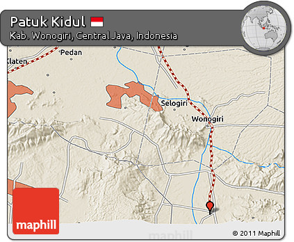 Shaded Relief 3D Map of Patuk Kidul