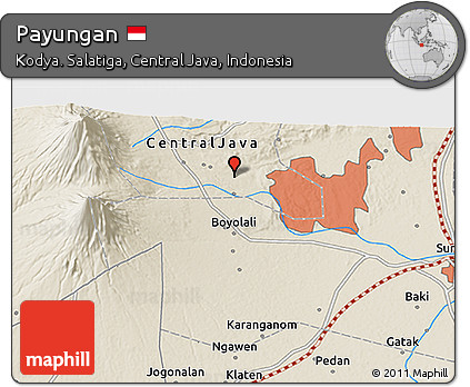 Shaded Relief 3D Map of Payungan