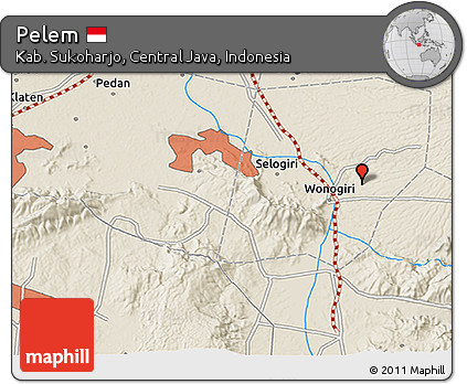 Shaded Relief 3D Map of Pelem