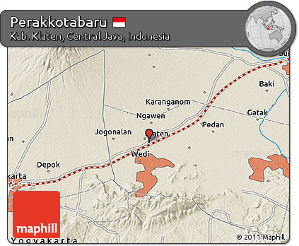 Shaded Relief 3D Map of Perakkotabaru