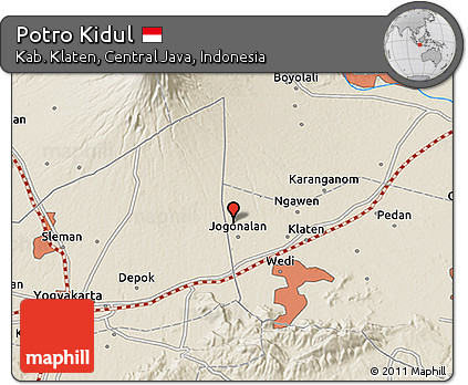 Shaded Relief 3D Map of Potro Kidul