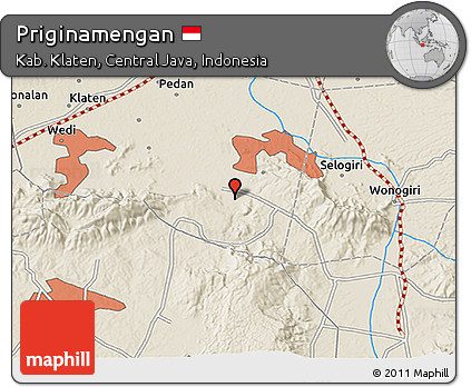 Shaded Relief 3D Map of Priginamengan