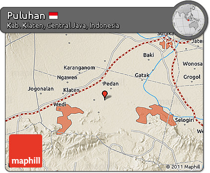 Shaded Relief 3D Map of Puluhan