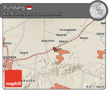 Shaded Relief 3D Map of Pundang
