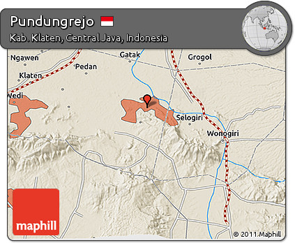 Shaded Relief 3D Map of Pundungrejo