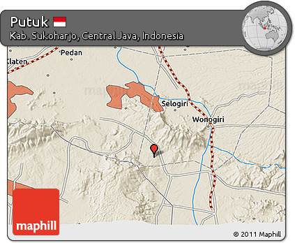 Shaded Relief 3D Map of Putuk
