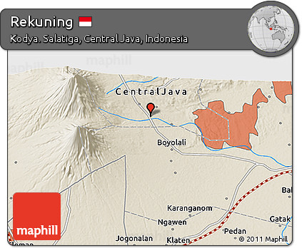 Shaded Relief 3D Map of Rekuning
