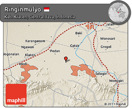 Shaded Relief 3D Map of Ringinmulyo