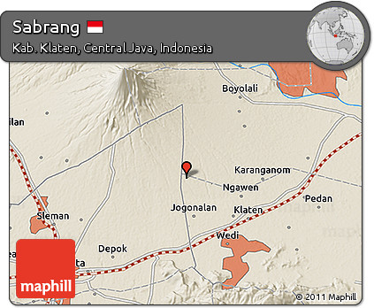 Shaded Relief 3D Map of Sabrang