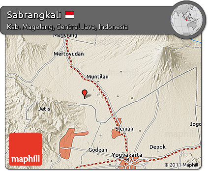 Shaded Relief 3D Map of Sabrangkali