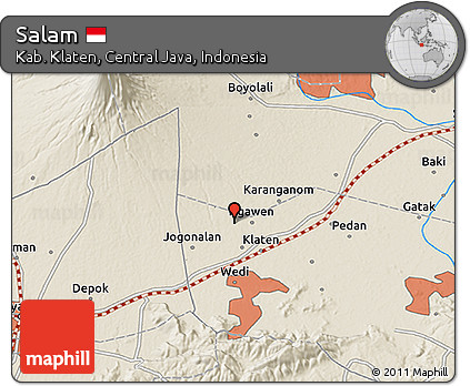 Shaded Relief 3D Map of Salam