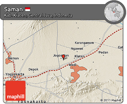 Shaded Relief 3D Map of Saman
