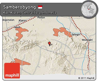 Shaded Relief 3D Map of Samberobyong