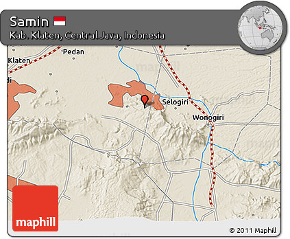Shaded Relief 3D Map of Samin