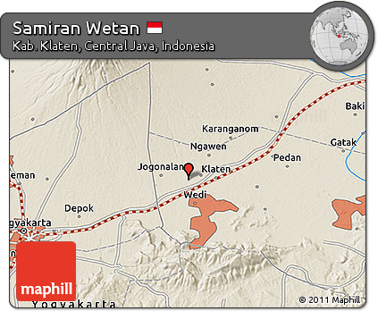Shaded Relief 3D Map of Samiran Wetan
