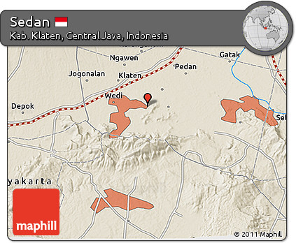 Shaded Relief 3D Map of Sedan