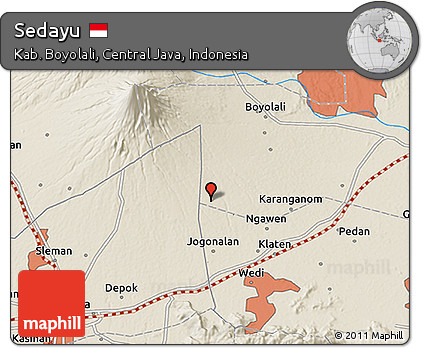 Shaded Relief 3D Map of Sedayu