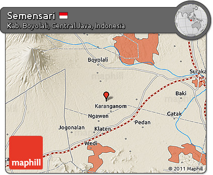Shaded Relief 3D Map of Semensari