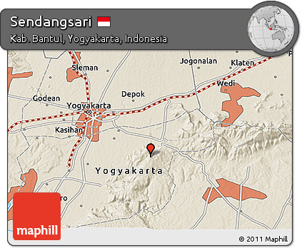 Shaded Relief 3D Map of Sendangsari