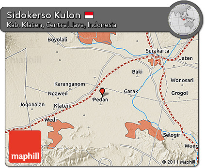 Shaded Relief 3D Map of Sidokerso Kulon