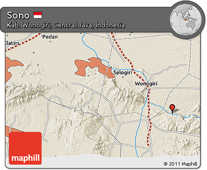 Shaded Relief 3D Map of Sono