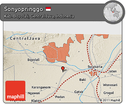 Shaded Relief 3D Map of Sonyopringgo