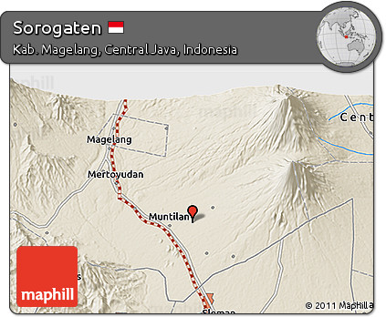 Shaded Relief 3D Map of Sorogaten