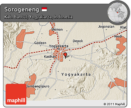 Shaded Relief 3D Map of Sorogeneng