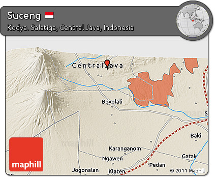 Shaded Relief 3D Map of Suceng