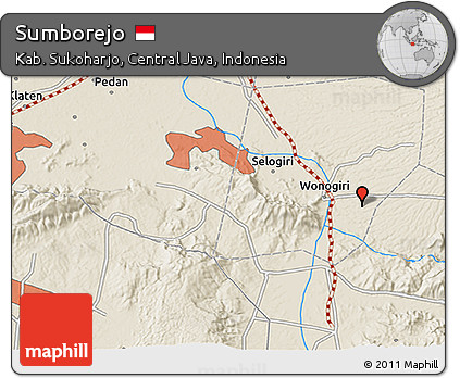 Shaded Relief 3D Map of Sumborejo