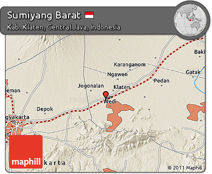 Shaded Relief 3D Map of Sumiyang Barat