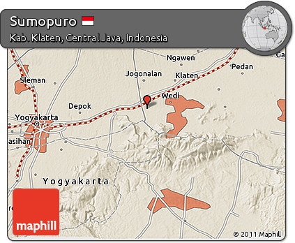 Shaded Relief 3D Map of Sumopuro