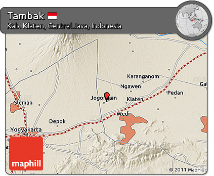 Shaded Relief 3D Map of Tambak