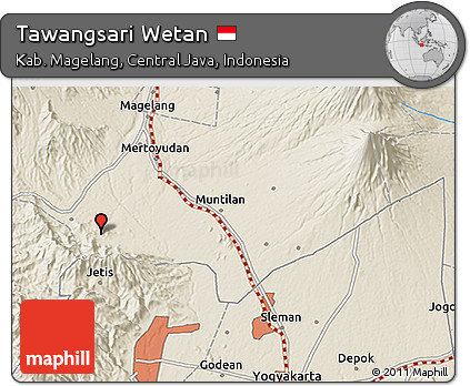 Shaded Relief 3D Map of Tawangsari Wetan