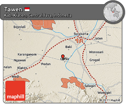 Shaded Relief 3D Map of Tawen